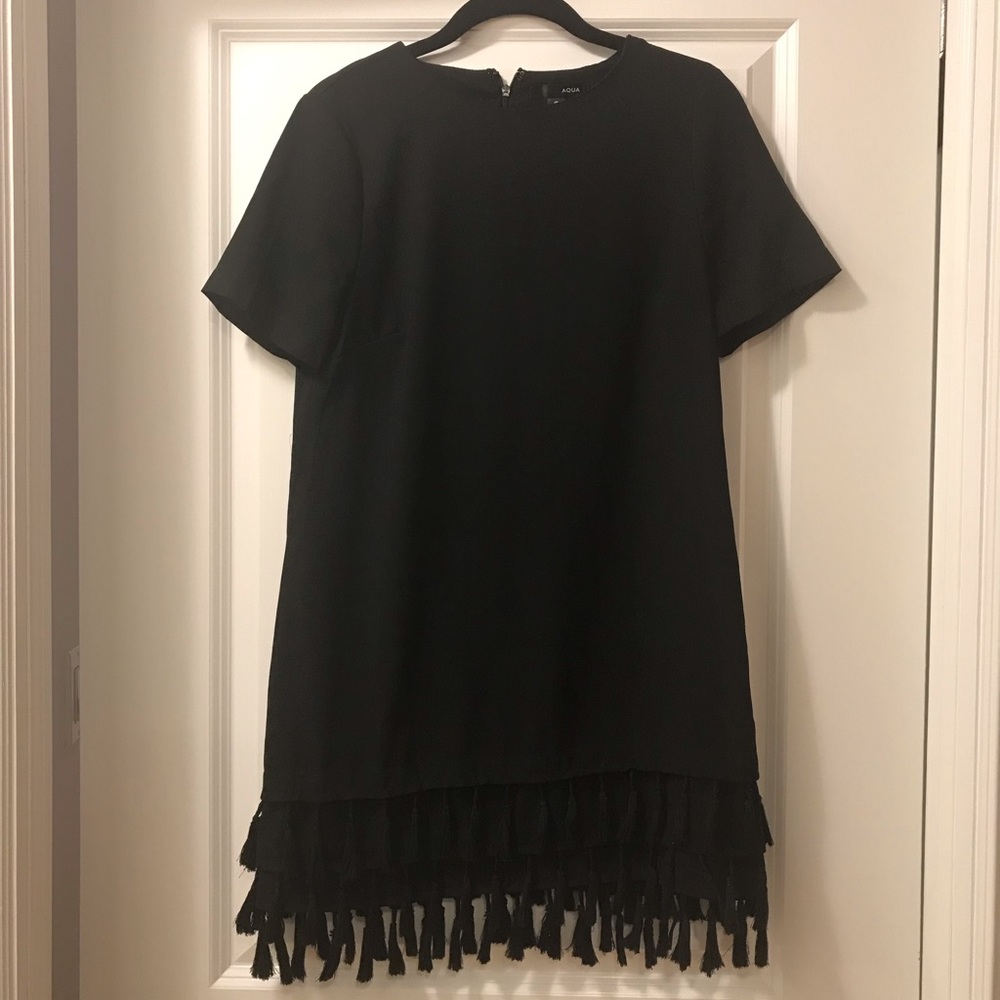 Aqua black dress in Fringe.